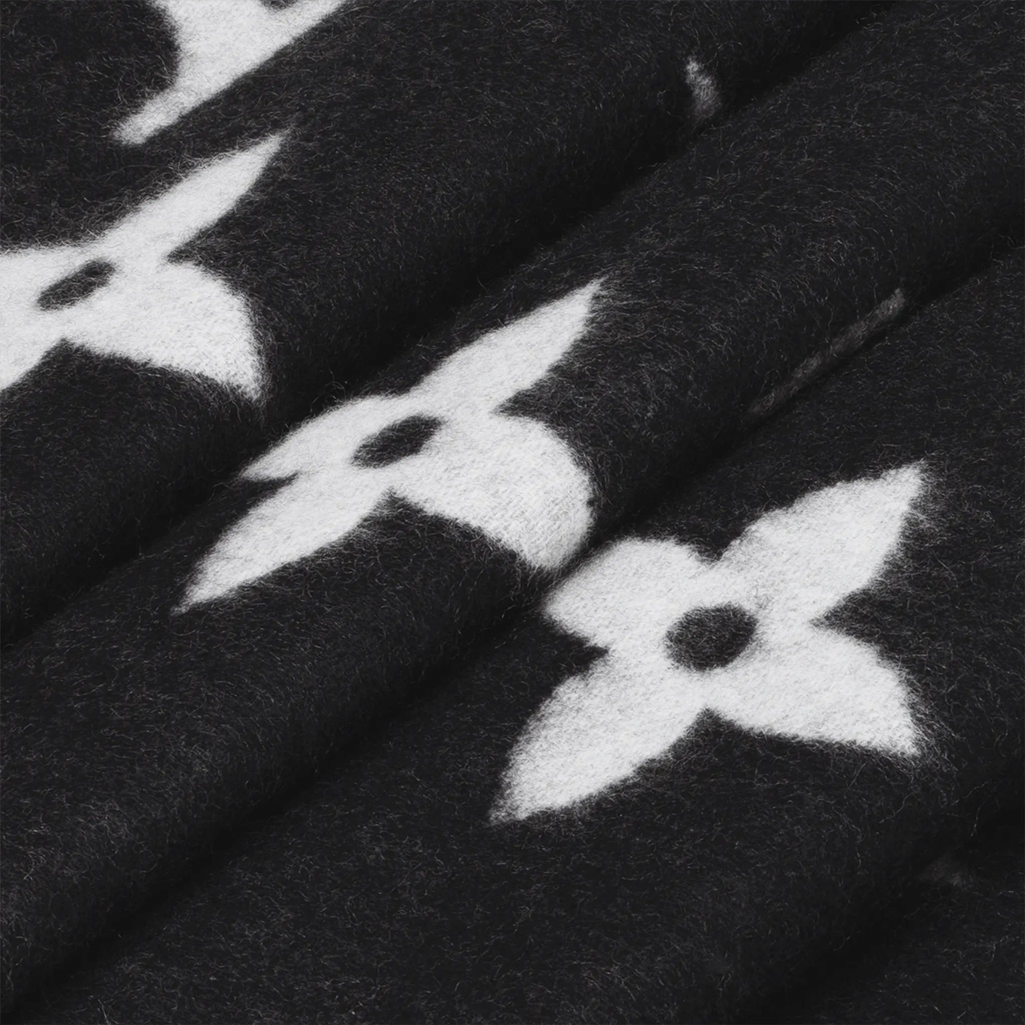 Detailed View of Louis Vuitton Reykjavik Black Scarf M71040